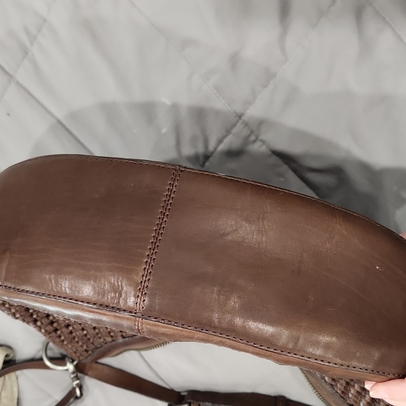 Frye Brown Leather‎ and Woven Shoulder Bag - Picture 6 of 7